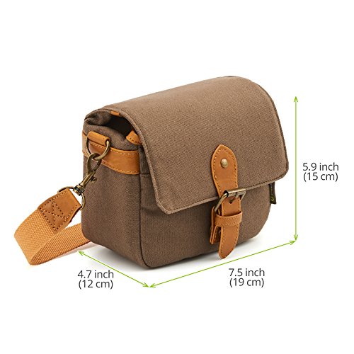 Compact SLR/DSLR Camera Shoulder Bag Evecase Small Canvas Shoulder