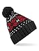 Beechfield B456.BLK-CSR-WHI Fair Isle Snowstar, Black/Classic Red/White, One Size