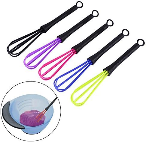 5pcs Whisk to Mix Hair Coloring Salon Hairdressing Plastic Blender Stirrer for Kitchen or Hair Dye