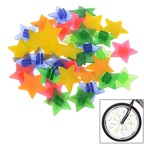 Glow-in-the-Dark ABS Bike Wheel Star Beads Decoration - Multi-Color