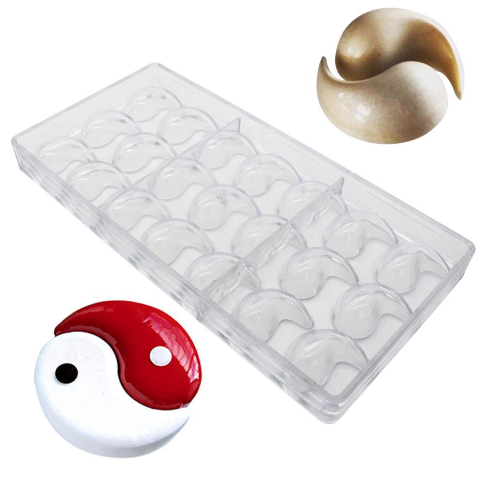 Dobens Tai Chi Water Drops Fish Chocolate Mould Polycarbonate Chocolate Mould Chinese Style Baking Moulds Candy Mould Moon Yin and Yang