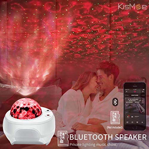 Galaxy Projector Lights KisMee New Version Starry Night Light Projector with Bluetooth Hi-Fi Speaker, Musical Nebula Star Light for Bedroom, Home Theatre, Room Décor, Kids Gift
