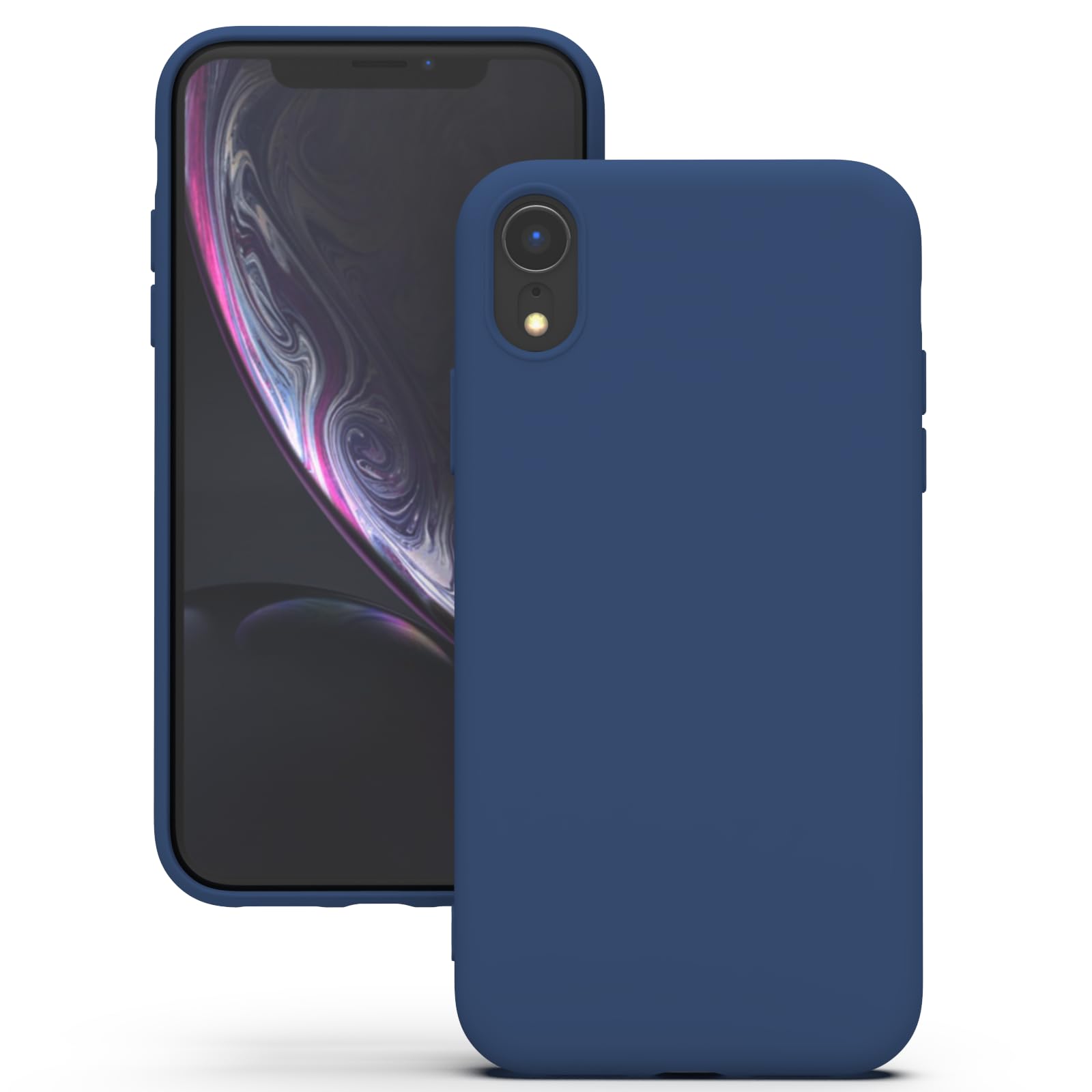 YATWIN Silicone Case for iPhone XR, Soft-Touch, Shockproof, DustProof, Antiskid Full Body Armour Phone Cover for Apple iPhone XR - Dark Blue — image 1
