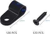 DDHOMIN 120 Sets R Shape Cable Clips Black Nylon Wire Management view 4