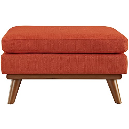 Modway EEI-1797-ATO Engage Mid-Century Modern Upholstered Fabric Ottoman Atomic Red Orange
