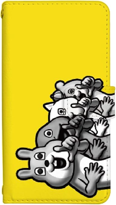 Amazon Co Jp 手帳型 スマホケース Aquos Ea 606sh ケース ポテ豆 目が笑ってない着ぐるみたち Line キャラクター かわいい 0378 E イエロー ラインスタンプ 606sh ケース 手帳 アクオス イーエー アクオスea 606sh カバー おしゃれ 人気 家電 カメラ