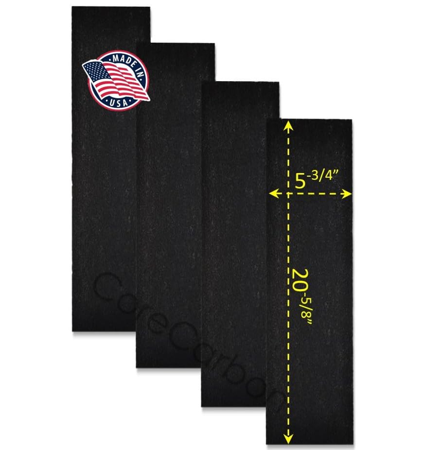 CoreCarbon 4-Pack Exact Fitment Pre-Filter Designed to Fit Honeywell Air Genius 3, 4, 5, 6 Purifier - Models HFD300, HFD310, HFD314, HFD320, HD320, HFD323CV1, HFD323-TGT, HFD324, HFD360B
