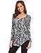 Halife Plus Size Tunic Tops for Women Loose Fit Dressy Casual Blouses Long Sleeve V Neck Henley Top Fall Shirts 2X Black