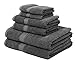 Premium Bamboo Cotton 6 Piece Towel Set (2 Bath Towels, 2 Hand Towels and 2 Washcloths) - Natural, Ultra Absorbent and Eco-Friendly (Coal)