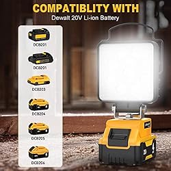 LIVOWALNY Cordless LED Work Light for Dewalt 20v