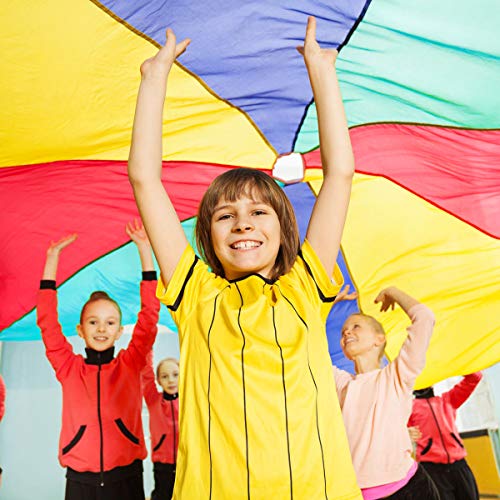 image for Goplus Kids Parachute Folded & Colorful Parachute Tent Toys Multifunct