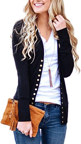 NENONA Women's V-Neck Button Down Knitwear Long Sleeve Soft Basic Knit Cardigan Sweater
