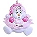 Personalized Baby's First Christmas Girl Snowman Ornament - Free Personalization
