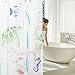 Kalokelvin PEVA 6G Shower Curtain Liner Waterproof with 12 Metal Hooks 72x72 Inches - Underwater World