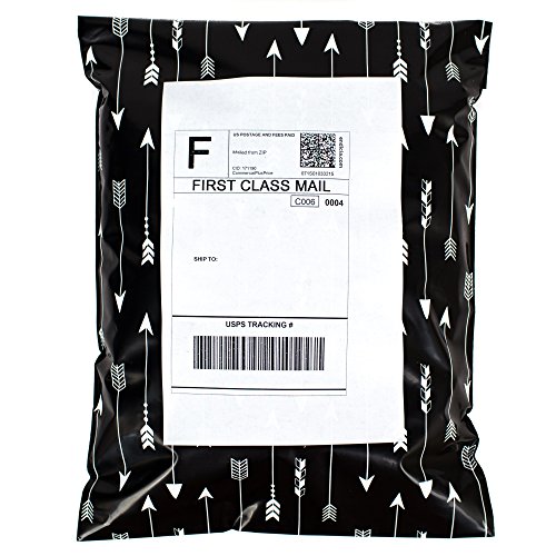 Inspired Mailers Poly Mailers 10x13 Tribal Arrows – Pack of 100 – Unpadded Shipping Bags (Black/White)