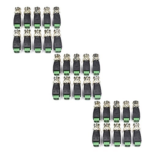 Bluecell pack of 30 coaxial camera vedio bnc male balun connector…