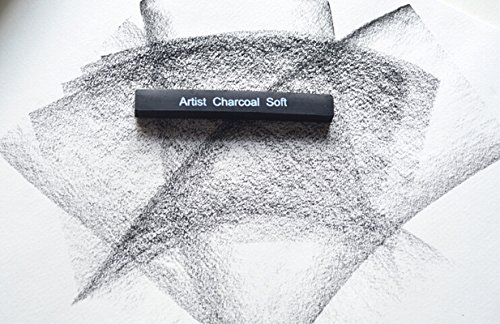 6pcs compressed charcoal sticks for Drawing, Shading, 2 Soft 2 Medium 2 Hard, Drawing Class Essential Tools Kit