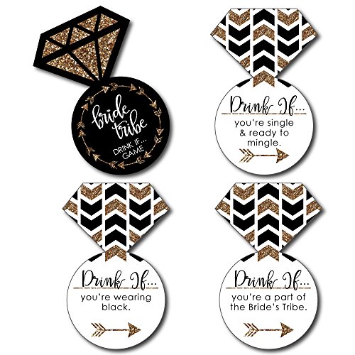 Drink If Game - Bride Tribe - Bridal Shower & Bachelorette Party Game Cards - 24 Count