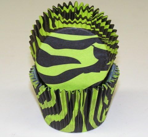Black Green Zebra Cupcake Baking Liners Standard 35 count