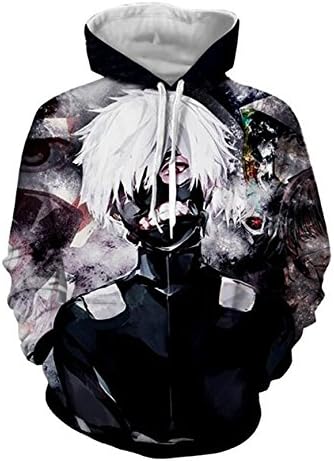 DreamAndReality Unisex Hoodies Tokyo Ghouls Ken Kaneki 3D Print Pullover Sportswear Sweatshirt Tops 126