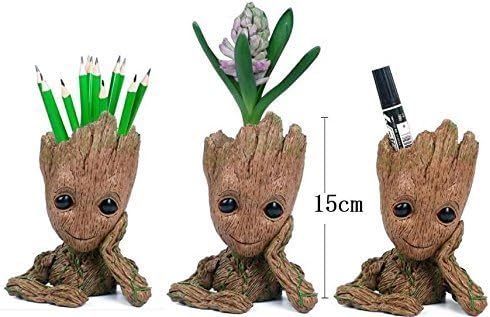 Groot Baby Flowerpot Model Xmas Gift for Kids Thinking Tree Guardians of The Galaxy - Green
