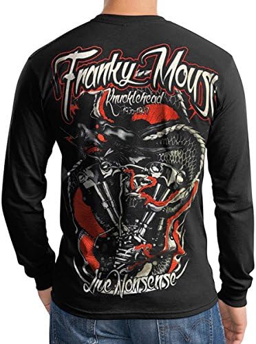 Knucklehead Engine 1930 -1947 Motorcycle Biker Men T Shirt Long sleeve Black (Large)
