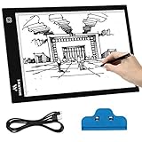 MISERWE A4 Light Table 4.7mm Ultra-Thin USB Powered Portable LED Light Box Artcraft Tracing pad for Sketching Artists Drawing Animation Stencilling X-rayViewing
