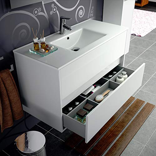 Salgar noja 800 - Mueble noja 800/blanco +lavabo porcelana