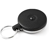 KEY-BAK Original Retractable Key Holder Keychain with a Front, Steel Belt Clip, and Split Ring