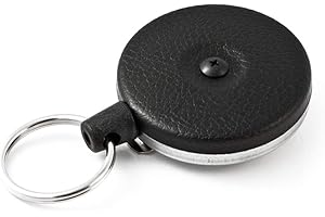 KEY-BAK 0485-821 No.485-HDK Retractable Reel with 48-Inch/122cm Kevlar Cord, Steel Belt Clip, 8-Ounce Retraction, Split Ring