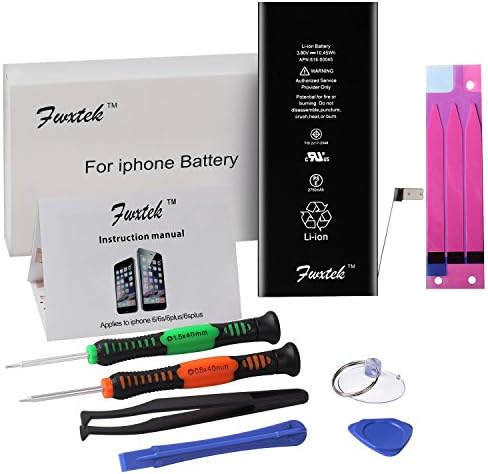 Battery Charger Internal Li-ion Replacement for iP 6S Plus (Not 6S or 6 Plus) with Complete Repair Tools Kit and Instructions by Fwxtek - 1 Year Warranty