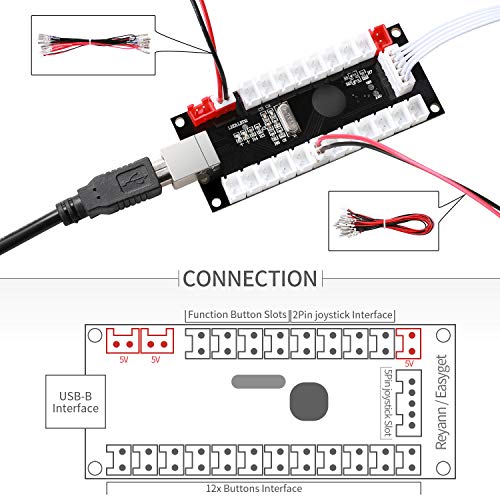 GUWARRY 2Player RGB LED Arcade DIY Kit 2X Zero Delay USB Encoder, 2X 4