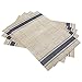 ARTAND Placemats Set of 4, Woven Placemats for Dining Table, Boho Decor Plastic Table Place Mats, Vinyl Table Mats for Indoor Outdoor Blue Lines