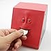 HSTYAIG Face Coin Bank Money Eating Coin Bank Battery Powered Monkey Saving Box (Red)