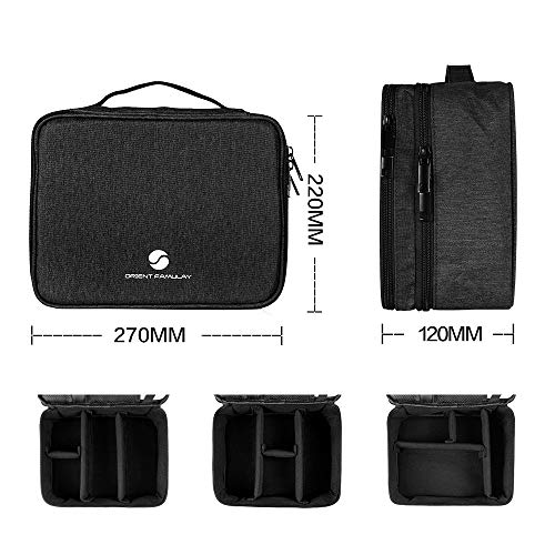 Travel Electronics Organizer, Waterproof Cable Organizer Bag for Electronic Accessories Double Layer Large Shockproof Cable Storage Bag for Cord, Hard Disk, Charger, Tablet(Up to iPad 10.5 inch)-Black - Thumbnail 4