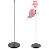 CroBlissful 52 Inch Take a Number System Floor Stand for Ticket Dispenser | Heavy Duty Ticket Dispenser Holder with Round Base Mounting Hardware 4 cm Hole Space for Gag Gift Queue