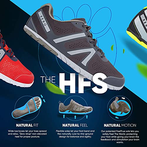 Xero Shoes Men's HFS Running Shoes Zero Drop, Lightweight & Barefoot Feel, Pewter, 11.5