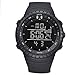 Men's Sport Digital Wrist Watches Outdoor Water Resistant Military Casual LED Backlight Watch (Black)
