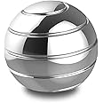 Aomeiter Desktop Motion Toys,Full Body Optical Illusion Fidget Spinner Ball,Creates a Mind-Bending Optical Illusion of Continuously Flowing Top Adult & Kids Pressure Reduction Toys Gifts(Silver)