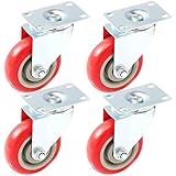 Online Best Service Caster Wheels, 3 Inch Plate, 4 Pack