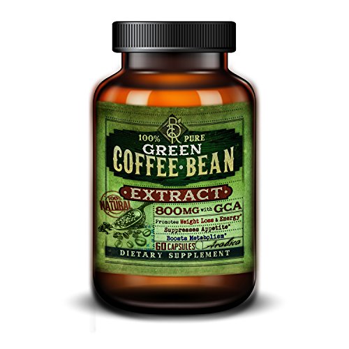Pure Green Coffee Bean Extract - 100% Natural Green Coffee Antioxidant GCA - 800 mg with 50% Chlorogenic Acids for Natural Weight Loss - Appetite Suppressant - 60 Vegetarian Capsules Pure Green Coffee Bean Extract - 100% Natural Green Coffee Antioxidant GCA - 800 mg with 50% Chlorogenic Acids for Natural Weight Loss - Appetite Suppressant - 60 Vegetarian Capsules