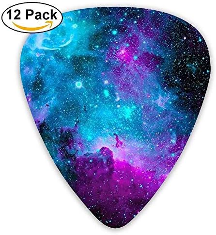 Gorgeous Galaxy Guitar Picks 12-Pack Set Celluloid Medium Paddles Plectrums 0.46mm/0.71mm/0.96mm Instruments Bass For Guitarist Players Beginner