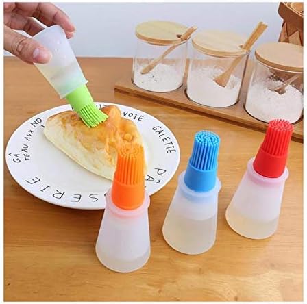 DealMart Set of 2 Oil Bottle Brush- Silicone Pastry Brush for Roasting, sauteing, Baking or Grilling, Frying, BBQ, Cooking Oil Dispenser Kitchen Tools Accessories
