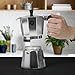 Stovetop Espresso Maker by COFFEEDDICTED | Italian Coffee Mocha Maker (6 Cup, Silver)