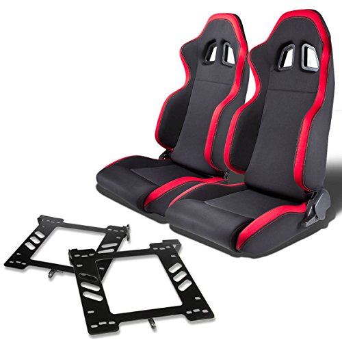 Pair of RSXL01RD Racing Seats+Mounting Bracket for Volkswagen Golf/Jetta/Beetle Mk3