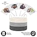 Modern Home & Co XXL Cotton Rope Basket 20X13.3 Woven Baby Laundry Baskets Storage Bins,Thread Hamper Decorative Clothes Wicker Bin With Long Handles Extra Large For Blanket,Pillows,Toy,Coiled Grey