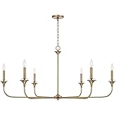 HomePlace Lighting 448961AD Presley Transitional Minimalistic Round Chandelier, 6-Light 360 Total Watts, 23" H x 49" W, Brass