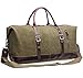 IBLUE Vinatge Canvas Leather Weekend Travel Carry-On Luggage Sports Duffel Bag B003 (XL 21'', Army Green)