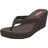 Flojos Olivia Women's Wedge Sandal, Brown/Brown, 7 M US