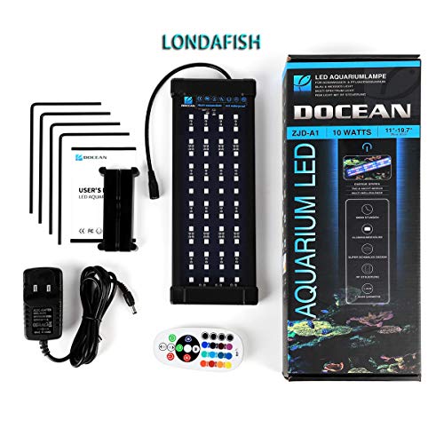 LONDAFISH Aquarium Fish Tank LED Lights RGB Aquarium Hood Lighting Led Fish Tank Light Waterproof LEDs Lights 16 Colors (10W)